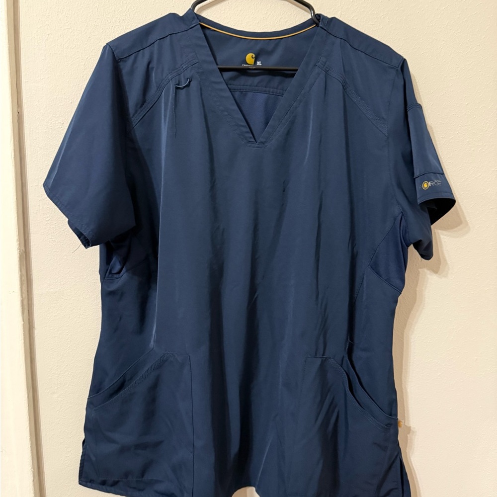 Carhartt Dark Blue V-Neck Scrub Top